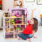 Casa de papusi din lemn MDF - Wooden Dollhouse cu patru etaje si mobilier inclus Casa de papusi din lemn MDF - Wooden Dollhouse cu patru etaje si mobilier inclus